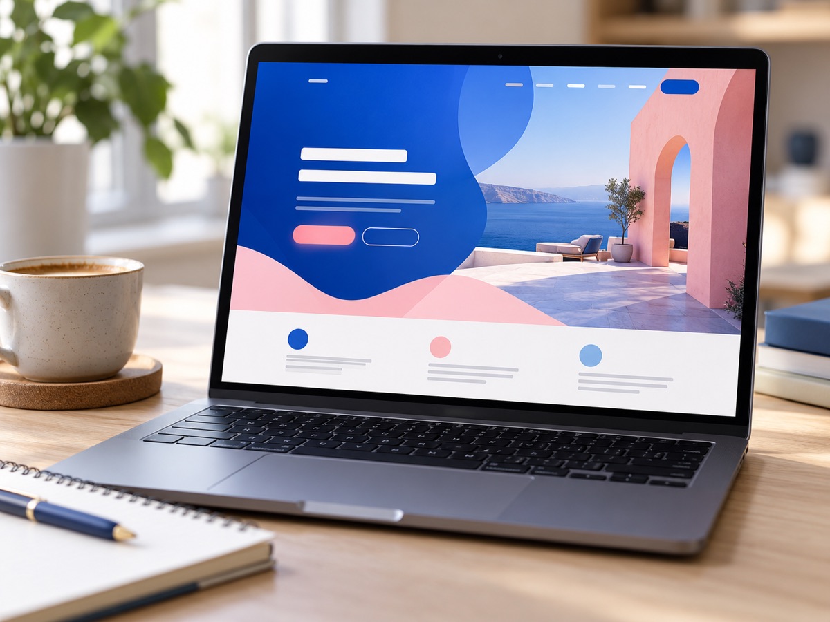 Notebook mostrando uma landing page
